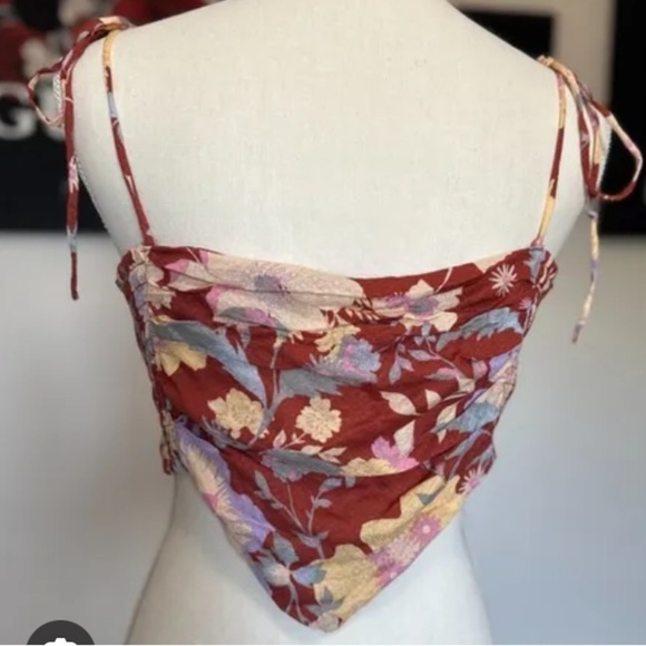 Free People Ava Reversible Floral Tie Micro Top             size XL - Picture 10 of 10